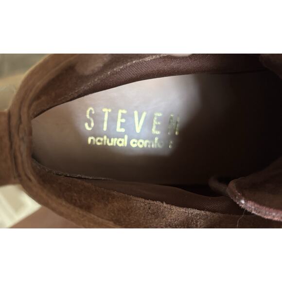 Steven By Madden Natural Comfort BART Brown Suede Wedge Ankle Boots Women’s 8 M - Picture 9 of 9